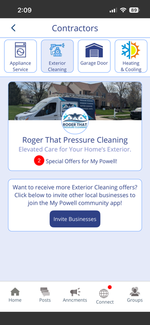 Contractors screen